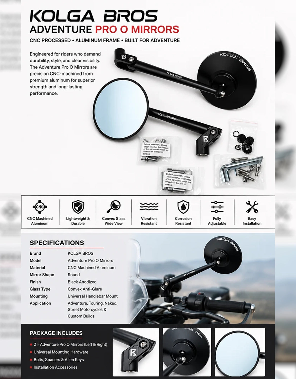 Kolga Bros Adventure Pro O Mirrors