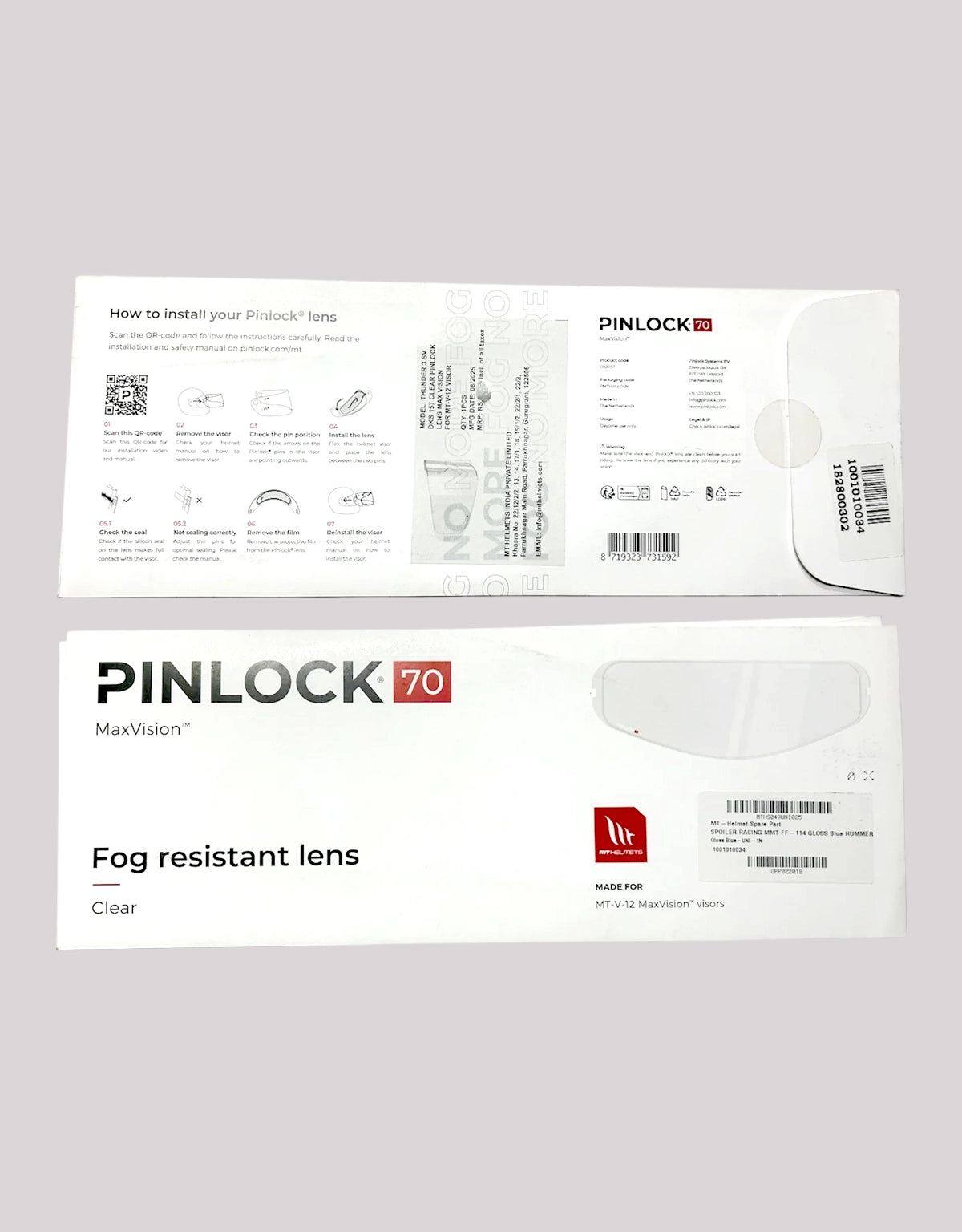 MT Thunder 3 Pinlock Antifog Lens