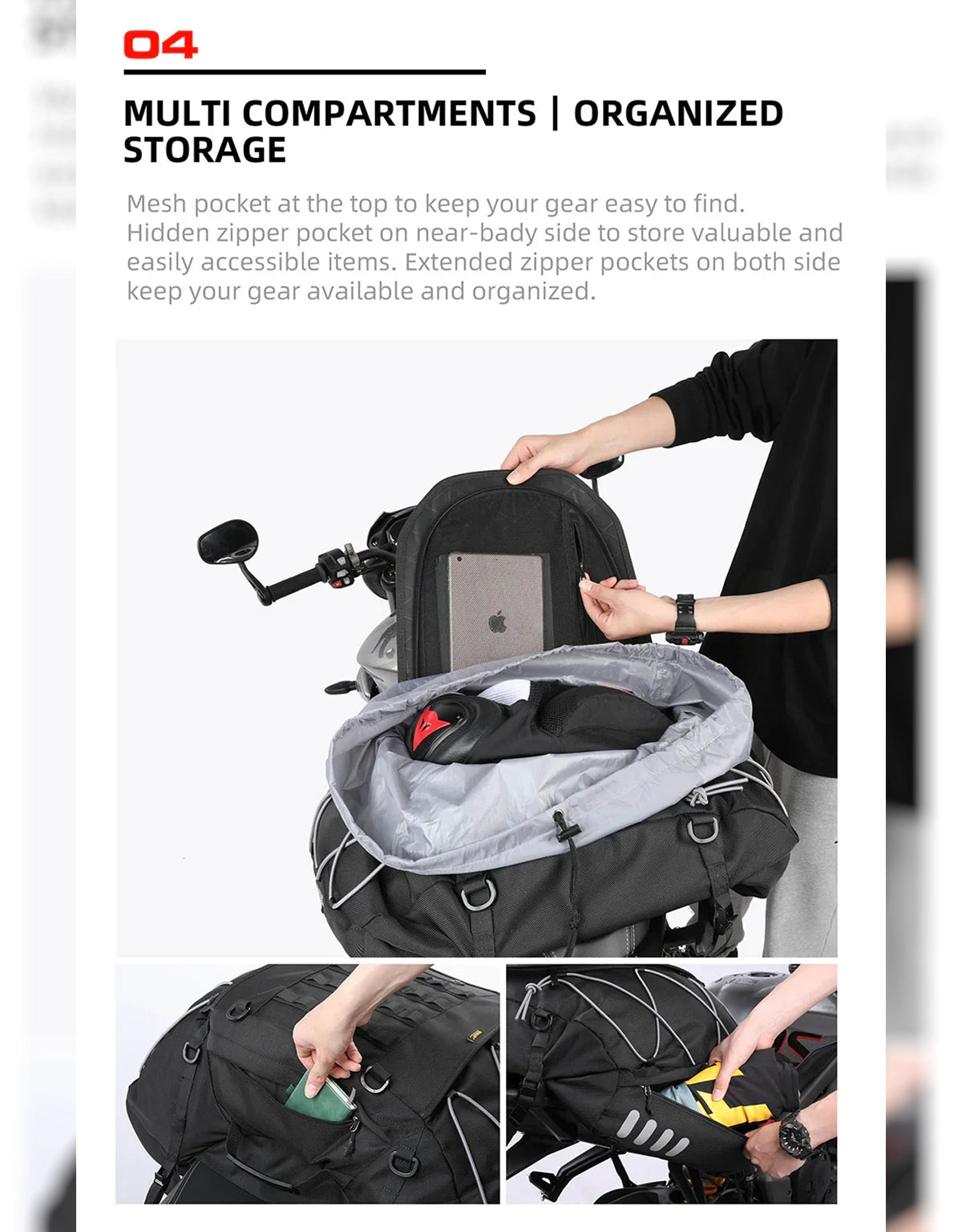 Rhinowalk Expandable Tail Bag 35-50L
