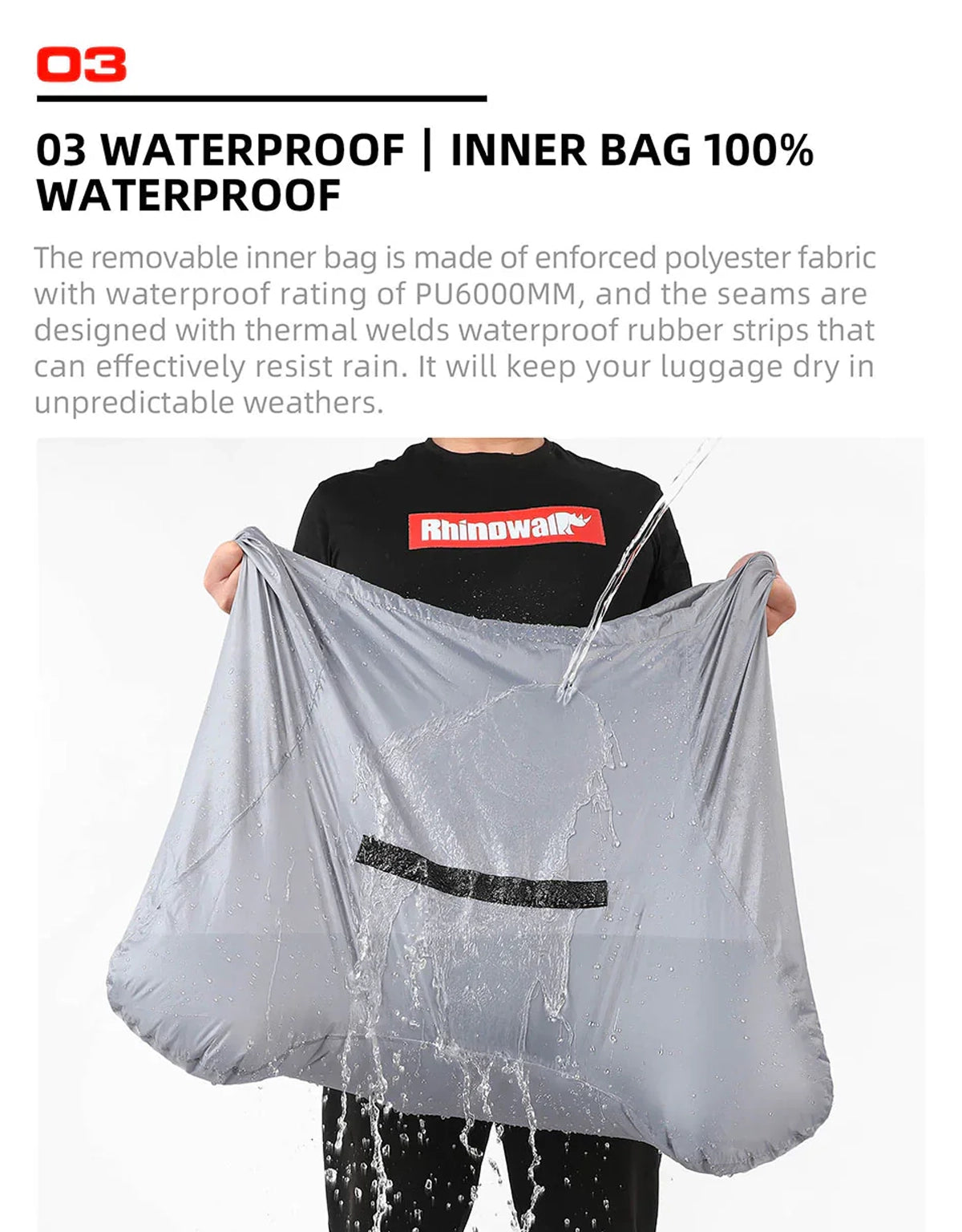 Rhinowalk Expandable Tail Bag 35-50L