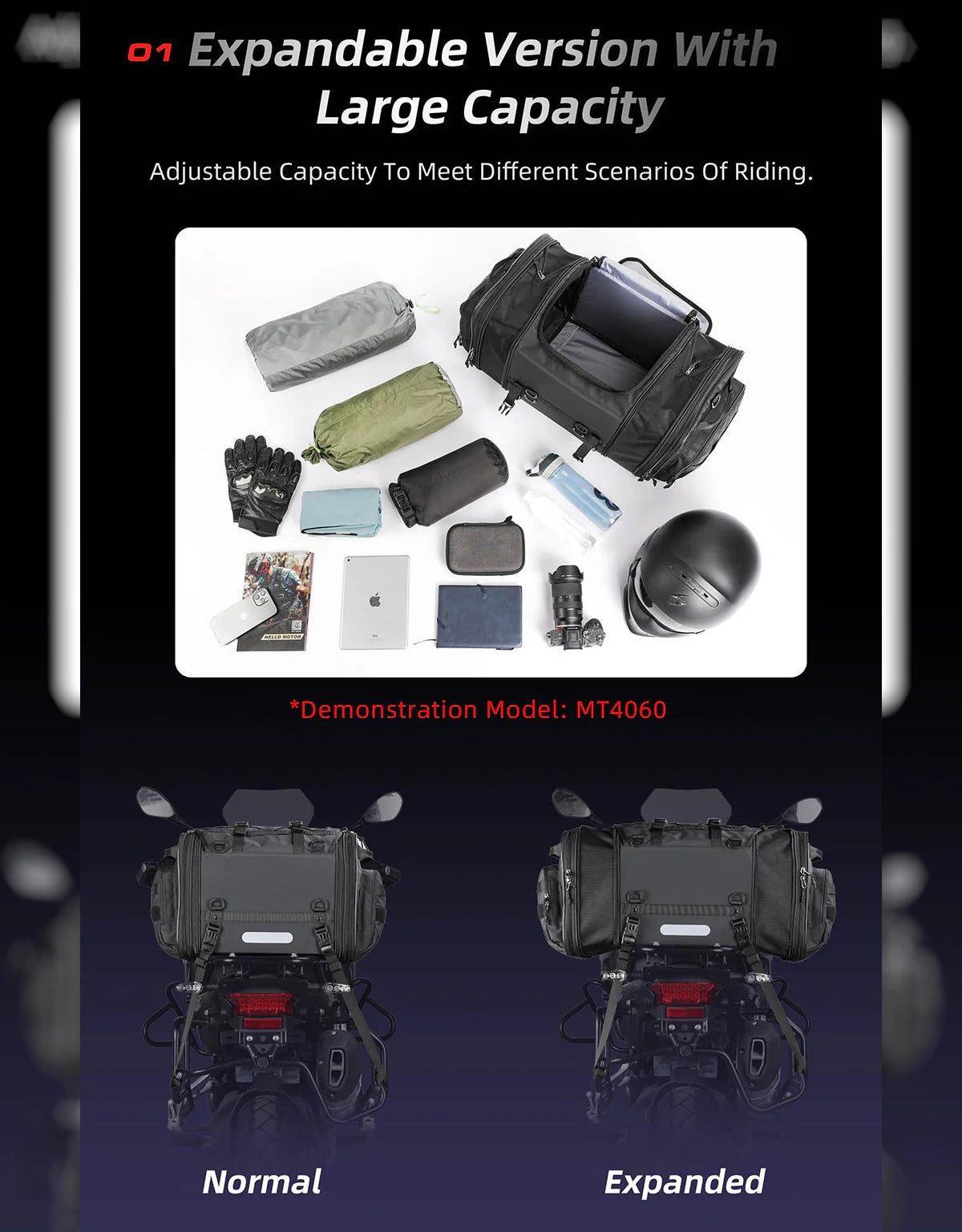 Rhinowalk Tail Bag 40-60L
