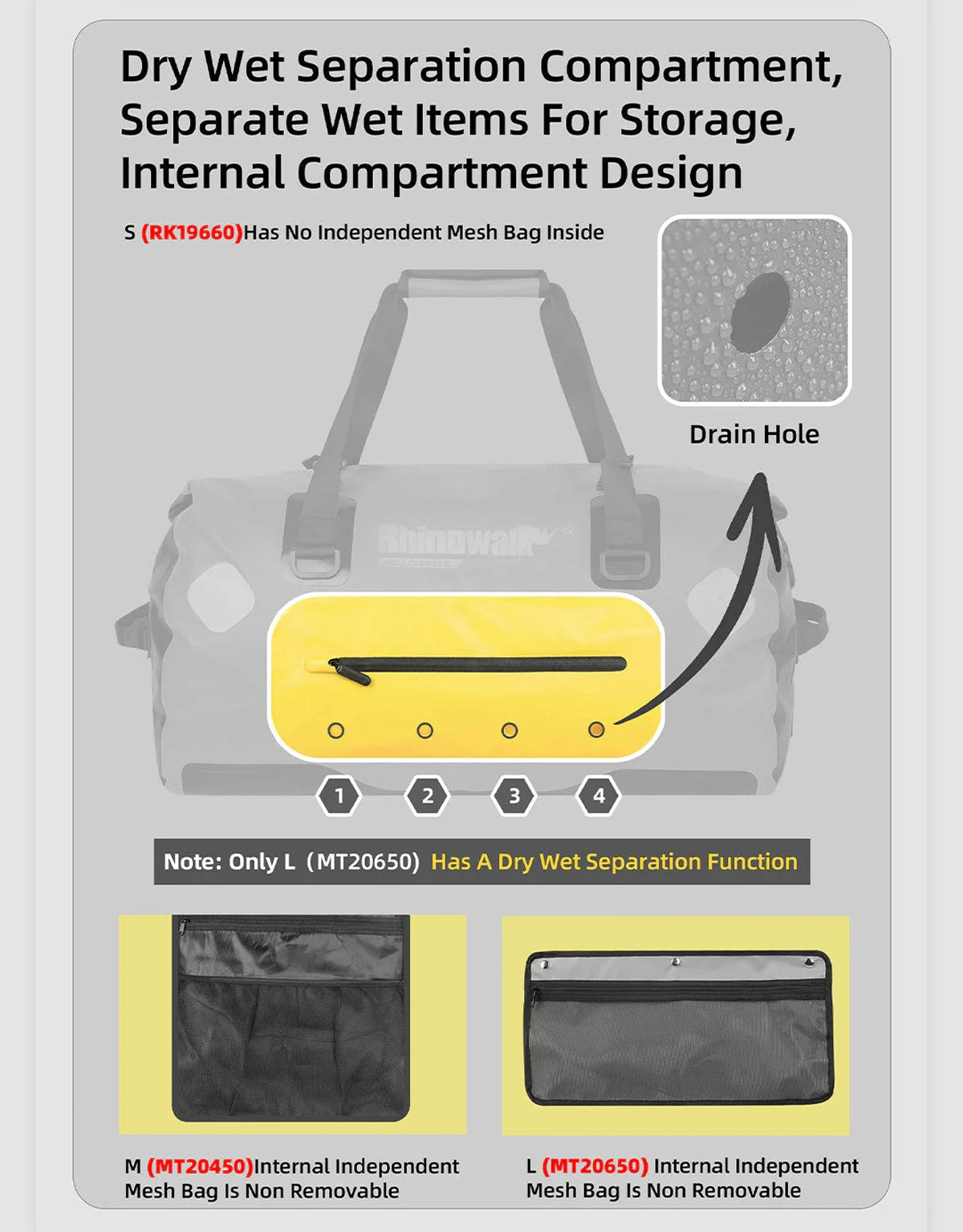 Rhinowalk Waterproof Drybag 65L