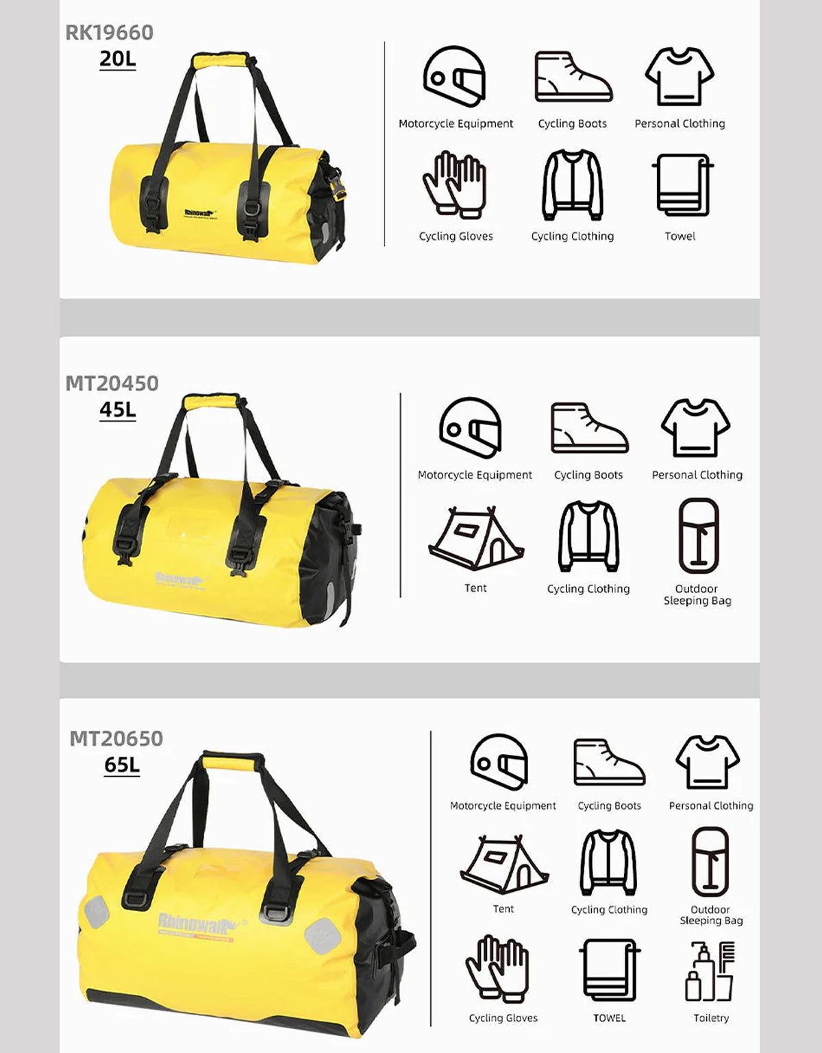 Rhinowalk Waterproof Drybag 65L