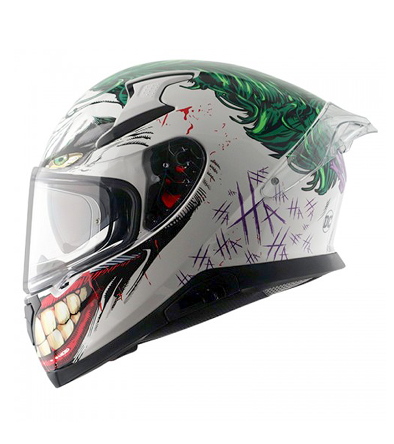 Axor Apex DC Joker Gloss White Green Full Face Helmet - Gear and Throttle  House