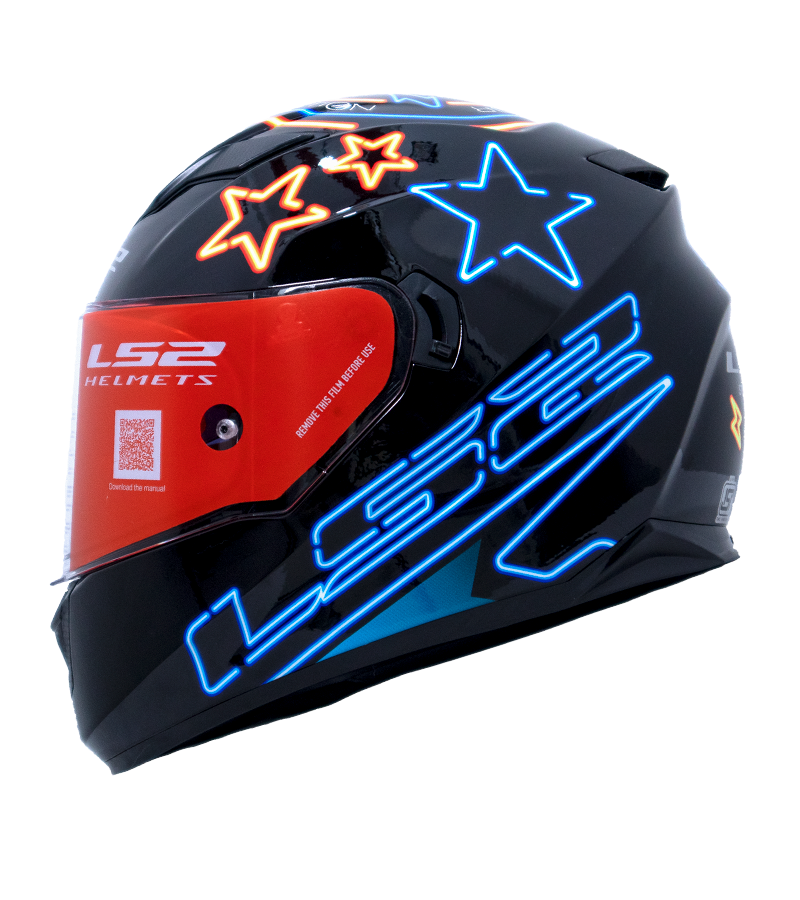 LS2 FF320 Stream Evo Neon Black Blue Fluro Orange Gloss Full Face Helmet -  Gear and Throttle House
