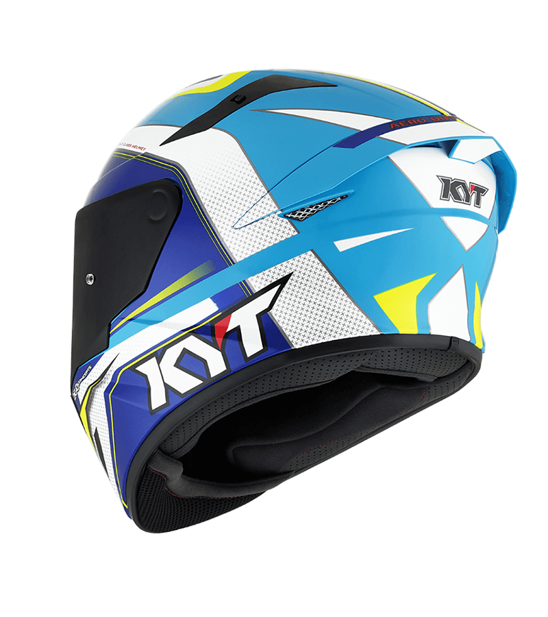 KYT TT-Course Grand Prix White/Light Blue